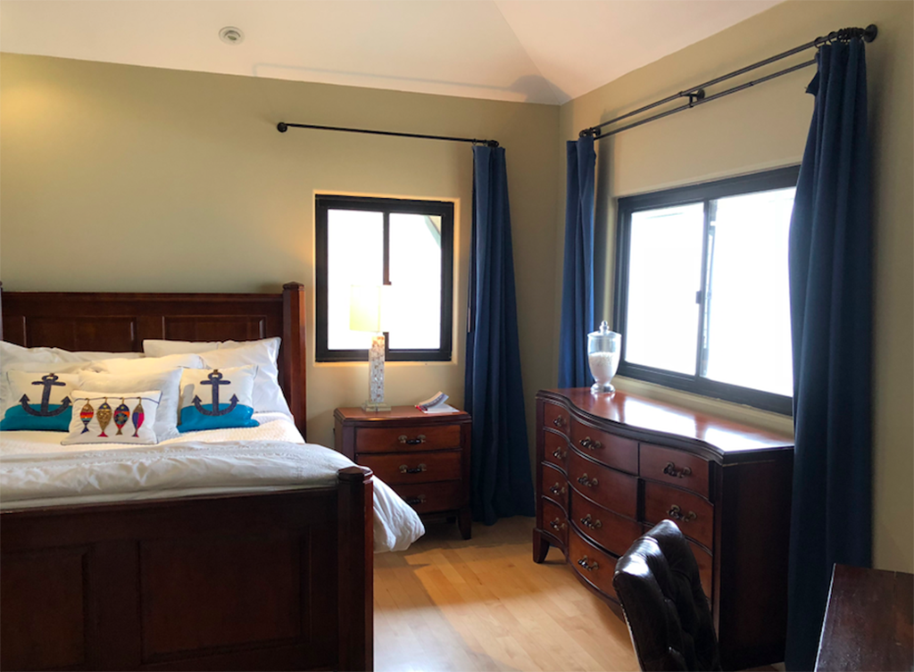 Beach House Treatment Malibu nautical themed bedroom.