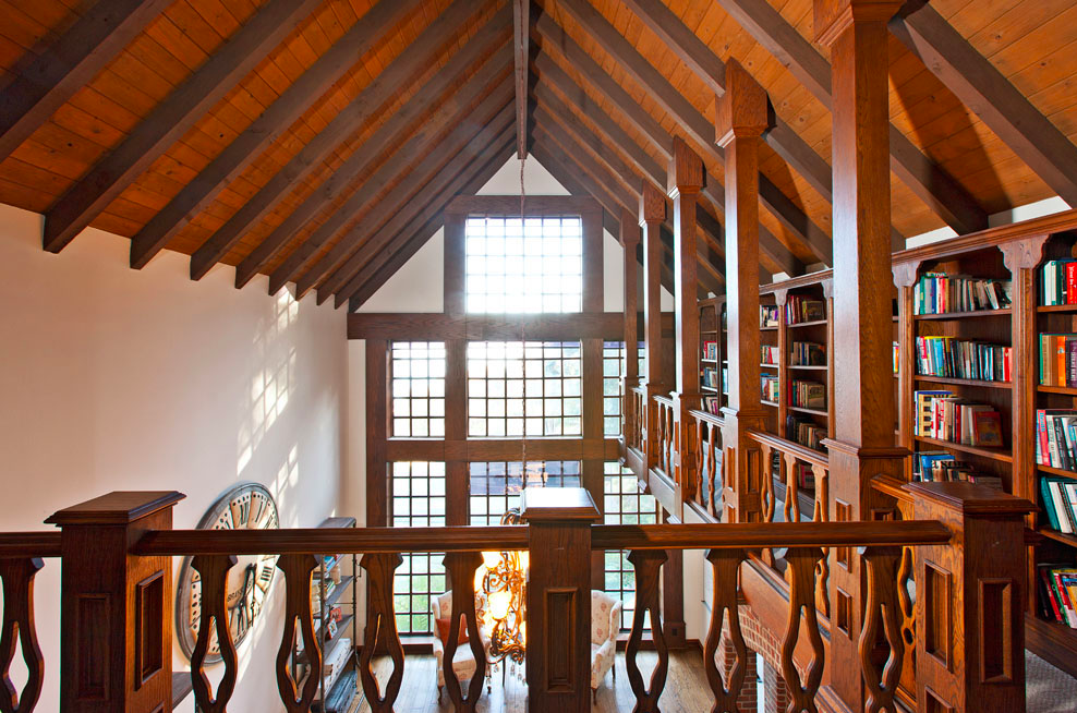 Beach House Treatment Malibu indigo ranch house library.