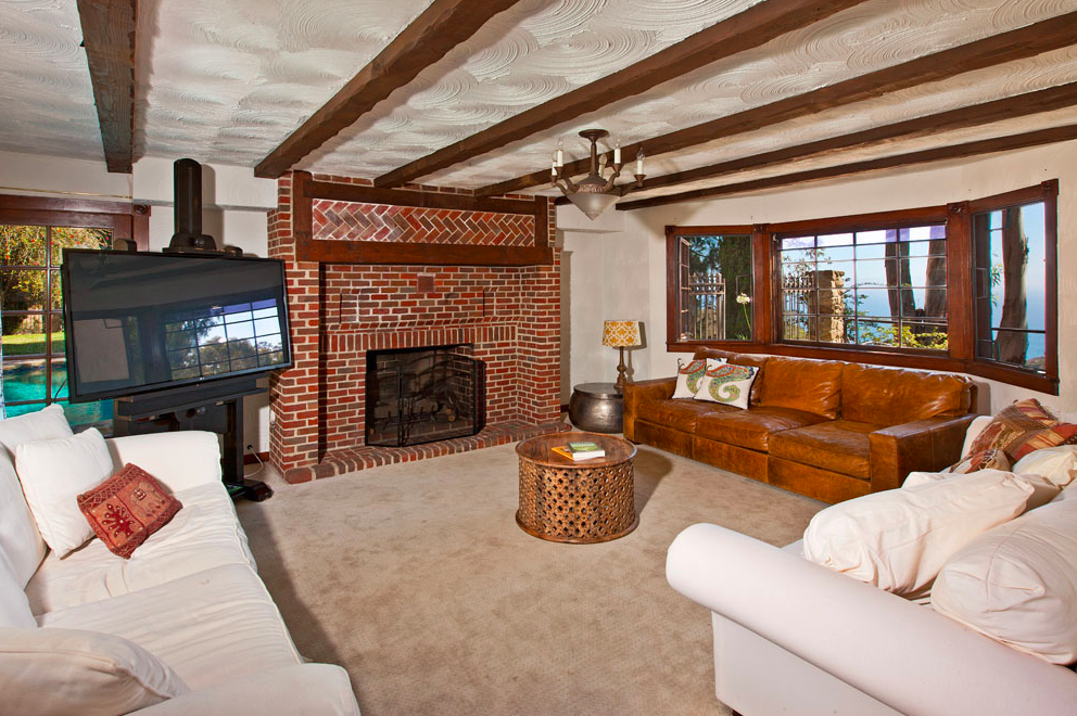 Beach House Treatment Malibu indigo ranch house living room.