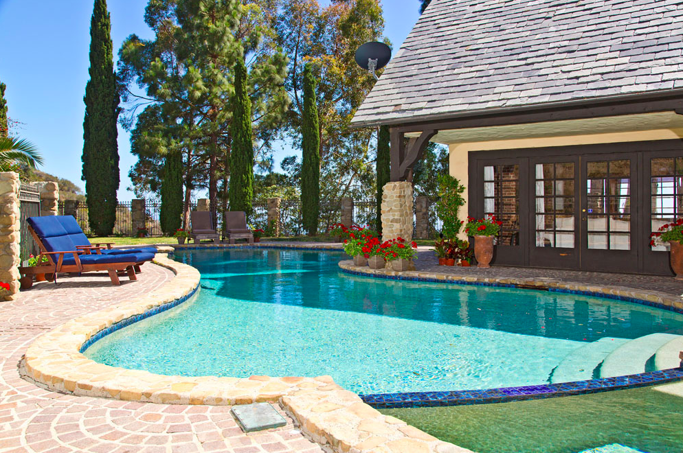 Beach House Treatment Malibu indigo ranch house pool.