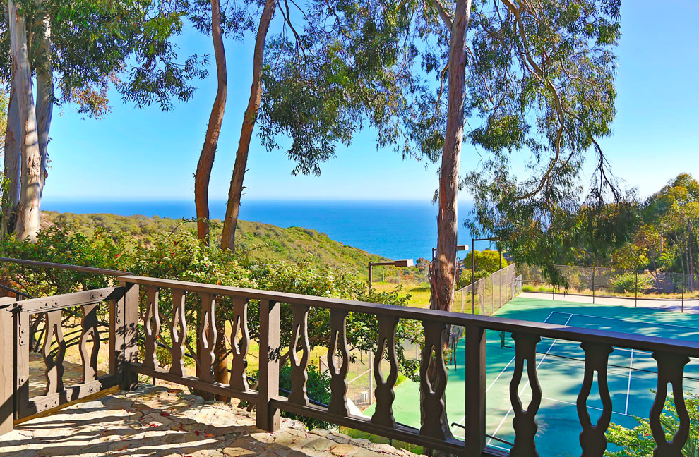 Beach House Treatment Malibu indigo ranch house tennis court.